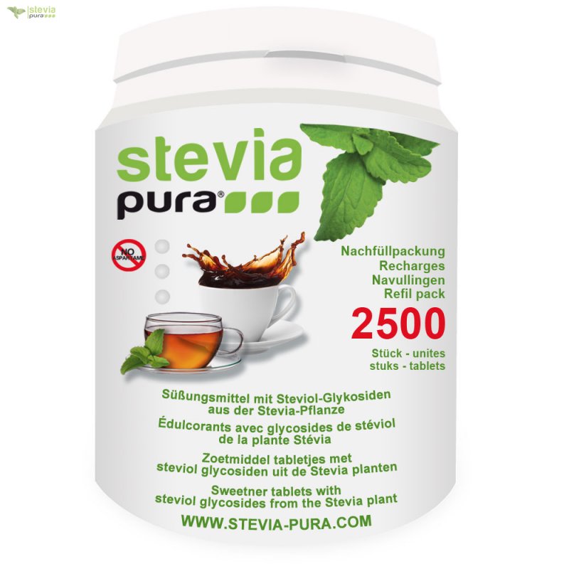 Stevia Tabs Nachfüllpackung 2500 Stück steviapura.de
