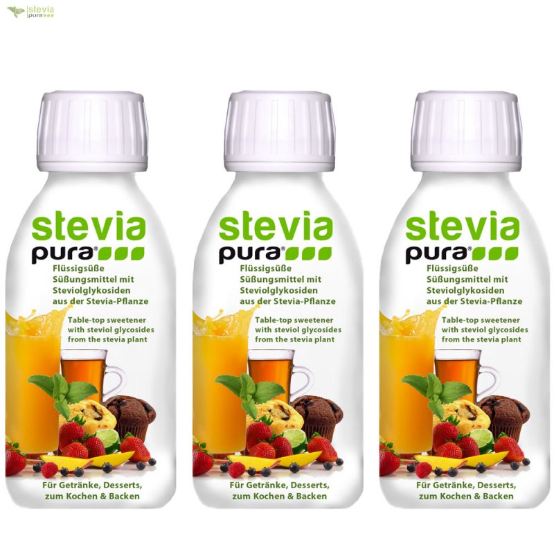 3x150ml Aktion - Stevia Flüssig Premium Qualität - Ohne 3x150ml Aktion - Stevia Flüssig Premium Qualität - Ohne