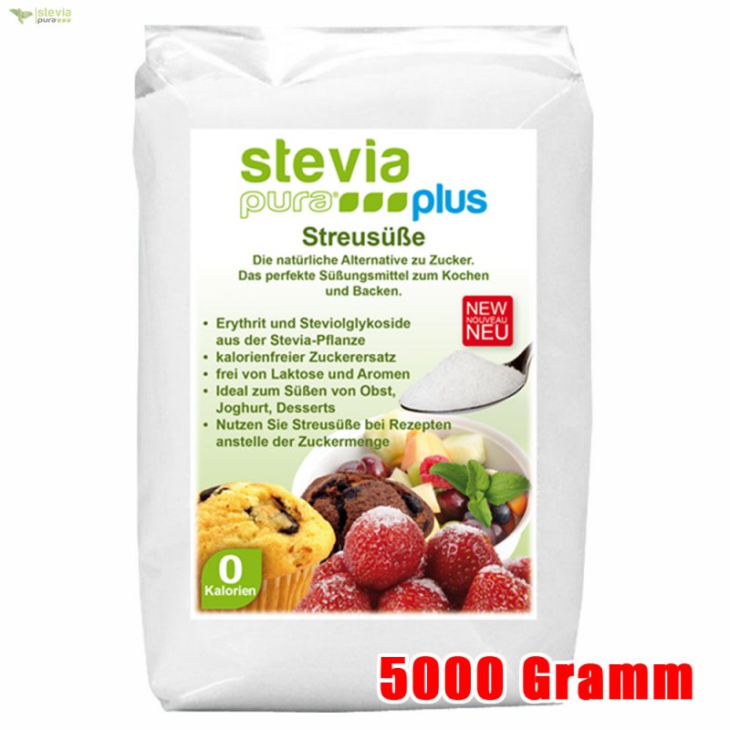 Erythrit Gleiche Menge Wie Zucker Streusüße mit Stevia - online kaufen | stevia-pura.de