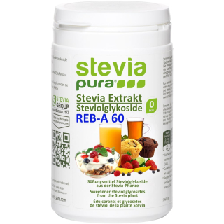 Extracto puro de stevia altamente concentrado - 95% de glucósido de esteviol - 60% de rebaudiósido-A - 100 g | incl. cuchara dosificadora