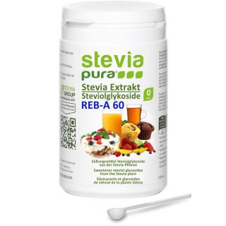 Extrait de stévia pur hautement concentré - 95% glycoside de stéviol - 60% rébaudioside-A - 100g | incl. cuillère doseuse