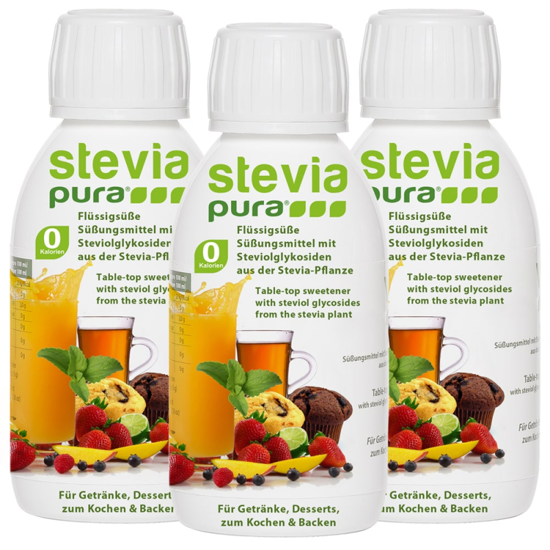 Stevia liquide 3x150ml Qualité de steviapura.de, 18,50
